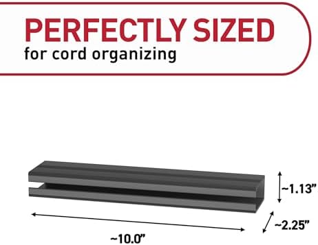 Command Cord Organizer Channel, Black, 1 Channel, 8 Large Strips
