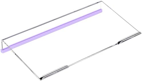 Richboom Computer Keyboard Stand for Desktop, 11.8" Tiny Clear Acrylic Keyboard Riser 78 Keys Compact Keyboard Lift for Desk Ergonomic Short Keyboard Holder Tray with White and Purple Silicone Strip