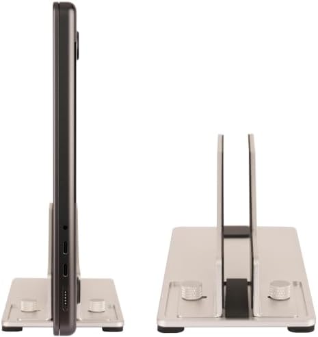 Adjustable Vertical Laptop Stand, Premium CNC Aluminum Laptop Holder with Tool-Free Dual Knobs, Universal Dock for MacBook, Surface, Dell, HP, Lenovo & All Laptops, Space Saving Desk Organizer