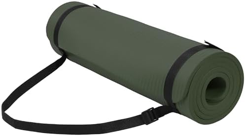 Fitvids 1/2-inch Thick High Density Exercise Yoga Mat with Carrying Strap