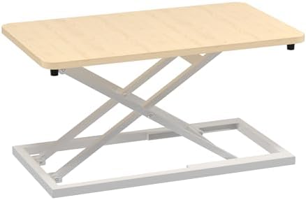 Decoholic 24 inch Height Adjustable Standing Desk Converter（Light Wood