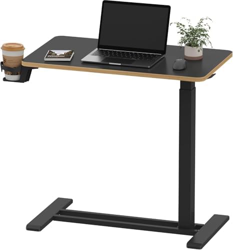 SANODESK 28''Mobile Standing Desk with Hidden Wheels,Pneumatic Laptop Desk