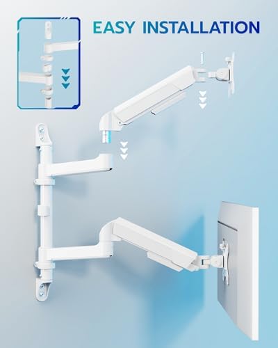ARES WING 17-40 Inch Ultrawide Vertical Dual Monitor Wall Mount, White