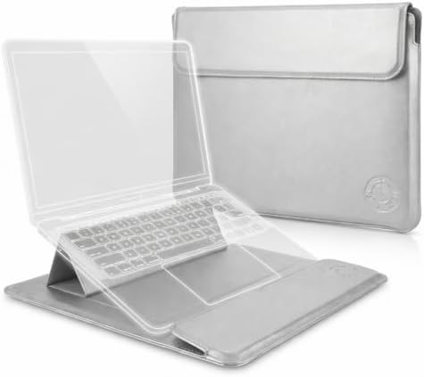 Silver 3-in-1 Laptop Sleeve 11-13.3 Inch ONLY Xiaomi Air 13.3" Huawei MateBook E X 13 Honor MagicBook MacBook Air Pro ASUS ZenBook 13 Acer Swift 3 Galaxy Xiaomi 12.5 Magnetic Stand Not for 14-16”