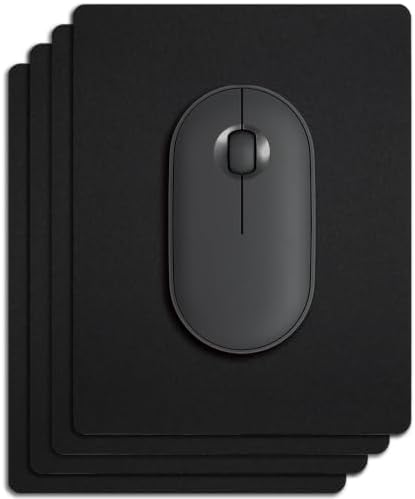 4 Pack Bulk Mini Mouse Pad Small Size, Portable Mousepad for Laptop, Black