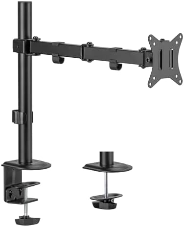 Mount-It Single Monitor Arm Desk Mount, Steel Full Motion, Black