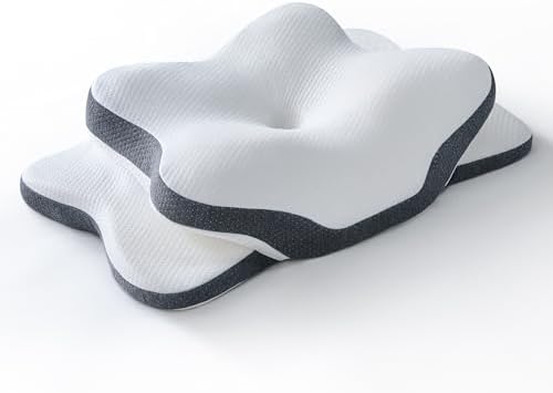 5X Pain Relief Cervical Neck Pillow for Neck Support, Ergonomic Cooling Side Sleeper Pillow for Sleeping, Odorless Contour Memory Foam Pillows, Bed Pillow for Side Back Stomach Sleeper