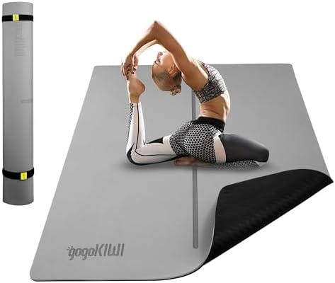 Gogokiwi Large Yoga Mat (6'x4') – 1/4" & 1/2" Thick Exercise Mats for Home Workout, Extra Wide Workout Mats for Home Gym, Yoga, Pilates, Stretching, Floor & More