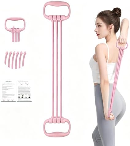 6 Gear Adjustable Resistance Bands with Handles 15-90LBS Home Gym