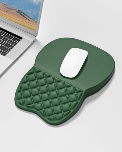 Auhoahsil Ergonomic Mouse Pad with Wrist Rest, Comfortable Slope Computer Mouse Mat with Wrist Support, Memory Foam Filling, Non-Slip Silicone Base, Pain Relief, for Gaming & Work, 8 x 12 in, Teal