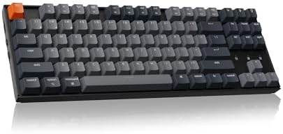 Keychron K8 Tenkeyless Wireless Mechanical Keyboard for Mac, White Backlight, Bluetooth, Multitasking, Type-C Wired Gaming Keyboard for Windows with Brown Switch