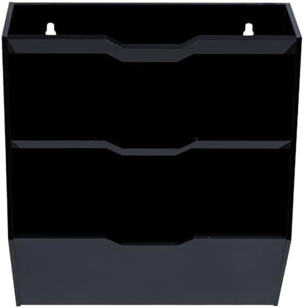MyGift Wall Mounted 3 Tier Black Acrylic Letter Rack Mail Organizer, Office and Entryway Bills Postcards Brochure Holder Vertical Storage Rack