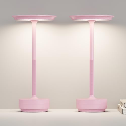 Cordless Table Lamp Set of 2,Rechargeable Battery Powered LED Table Light
