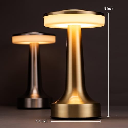 O'Bright Dome Cordless Rechargeable LED Mushroom Table Lamp, Rose Gold
