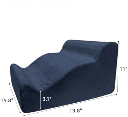 Foot Rest Ergonomic Pillow for Under Desk at Work & Handle Navy