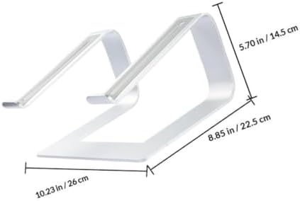 Detachable Aluminum Alloy Laptop Stand with Tablet Holder for Desk Use, Adjustable Height Computer Support Compatible with Notebooks, Silver Color Ergonomic Design Relieves Back