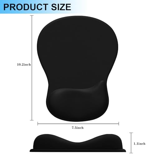 Ergonomic Mouse Pad with Gel Wrist Support, Comfortable Wrist Rest Mousepad with Non-Slip PU Base for Pain Relief, Desk, Home & Office (Light Green)