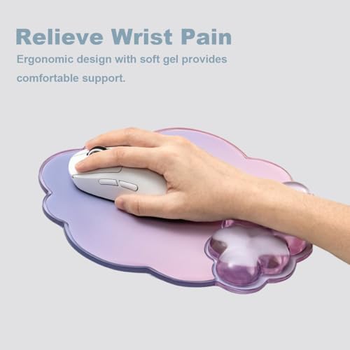 Sumgsn Cloud Keyboard Wrist Rest, Ergonomic Gel Wrist Support Pad for Desk