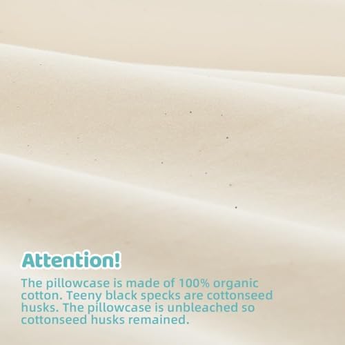 Adjustable Organic Pillow 20x36 with Organic Cotton Pillowcase &Shell