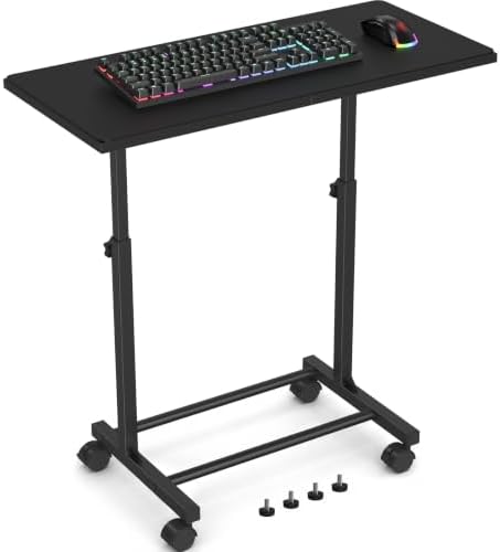 Snughome Mobile Keyboard Tray with Mouse Pad, Adjustable Keyboard Stand