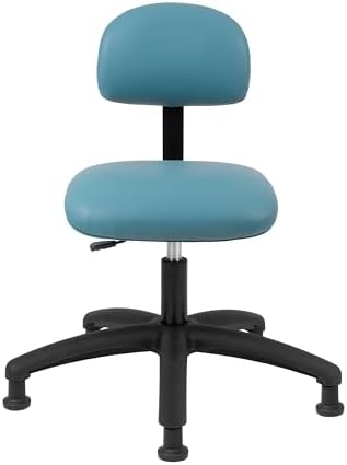 FSS Series Square seat Medium (19"-27") seat Height Chair. Fabric Vinyl - for Office, Garage, Desk, Shop, Kitchen, Computer, Doctor, Medical, Easy to Clean! (Aqua, Medium, Glides)