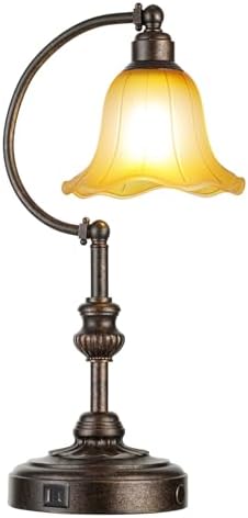 RORIA Touch Farmhouse Table Lamp for Living Room with USB C+A Ports