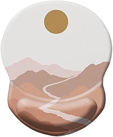 Ergonomic Wrist Support Mouse Pad - Comfortable Computer Mouse Pad with Non-Slip PU Base for Home Office Working Gaming (Mountain Sun)