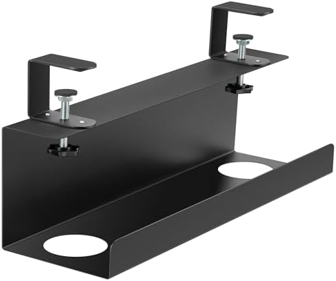 ZhiYo 16in Cable Management Under Desk Tray, 4.9in W x 5.9in H, Black