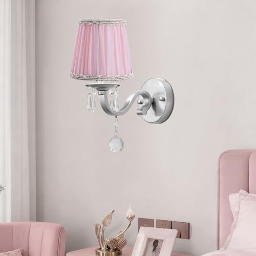 Fuloon Chandelier Lamp Shades, Clip on Small Sconce Lamp Shades, Suit for Candelabra Bulbs in Modern/European/French Country/Farmhouse Decoration, 3.5x4.3x4.9 in(6 Pack, Chiffon Pink)