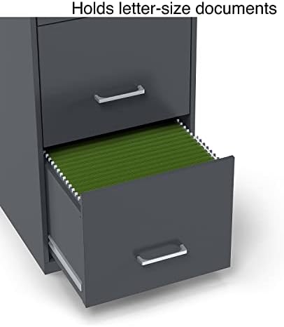 Staples 3-Drawer Vertical File Cabinet, Letter Size, Lockable, Charcoal