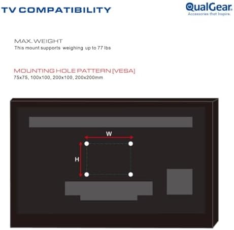 QualGear Qg-TM-005-WHT 23-Inch to 42-Inch Premium Quality Contemporary Style Ultra Low Profile Full Motion Wall Mount Led TVs, White [UL Listed]