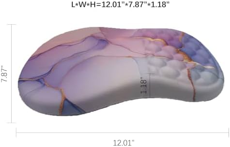 Ergonomic Mouse Pad with Wrist Support to Reduce Pressure and Fatigue, Memory Foam Filling, Non-Slip PU Grip Base