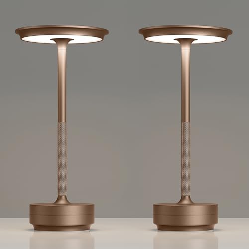 TBBGA 2 Pack Rechargeable Table Lamps Cordless, 5000mAh Outdoor Table Light