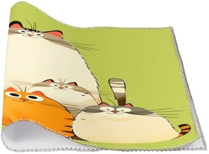 Cute Cats Family Cartoon Washable Placemats Set of 4, Durable Heat Resistant Table Mats 17.7 X 11.8 Inch for Dining Table Kitchen Decor Indoor Use