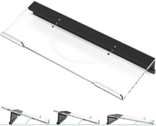 Ergonomic Computer Keyboard Stand - Adjustable Keyboard Riser Tilt Clear and Black Acrylic Keyboard Tray Non-Slip Elevated Typing Key Board Holder Lift for Home Office Desk Accessories