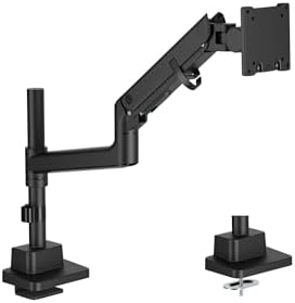DIGITUS monitor mount – 1 screen – up to 57 inches – 27 kg load capacity – gas pressure spring – for flat and curved monitors – VESA 75x75 100x100 – rotate, swivel, tilt – black