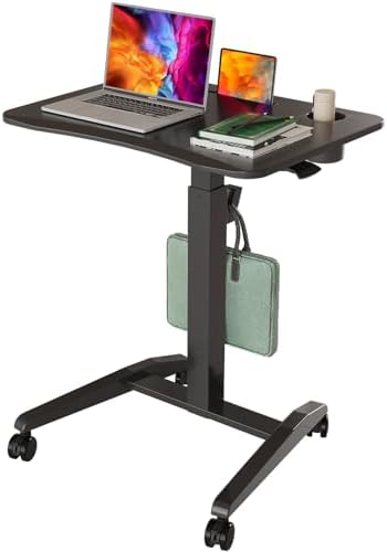 Gibbon Mounts 27" Mobile Rolling Standing Desk with Lockable Wheels, Black
