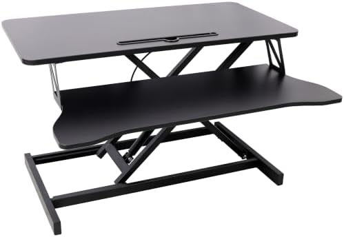 ALEVINE Black Adjustable Standing Desk Converter with Keyboard Tray