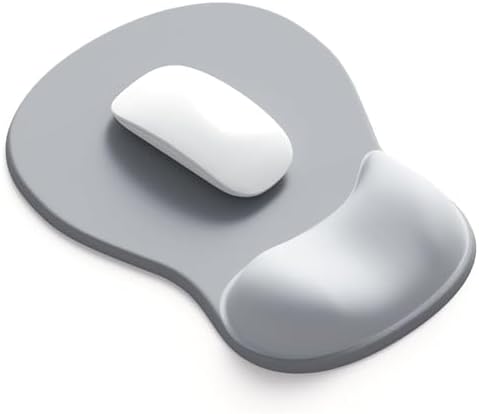 Ergonomic Mouse Pad with Gel Wrist Support, Comfortable Wrist Rest Mousepad with Non-Slip PU Base for Pain Relief, Desk, Home & Office(Grey)