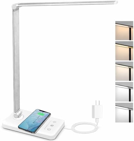 LED Desk Lamp with Wireless Charger,Touch Lamp for Home Office Dorm