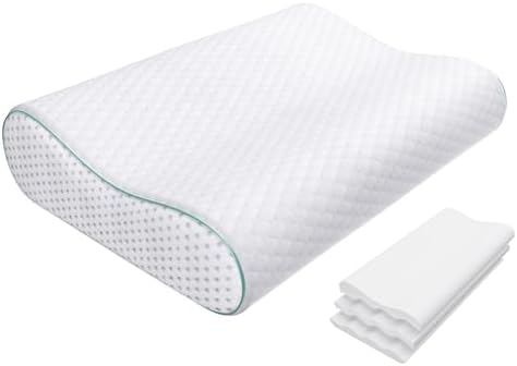 Releep Ergonomic Memory Foam Pillow - Orthopedic Cervical Support Pillow for Neck & Shoulder Pain Relief, Adjustable Contour Pillow for All Sleeping Positions, King Size