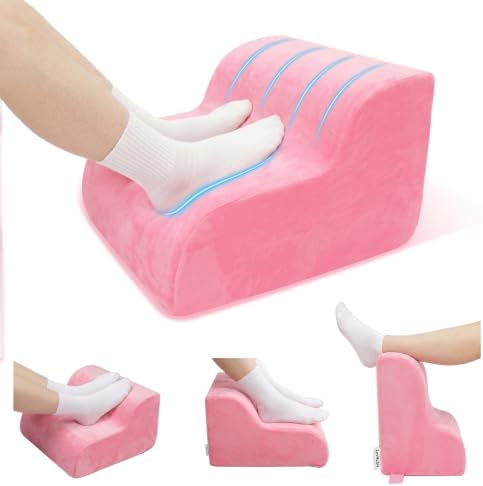 Foot Rest for Under Desk at Work,2-Tier Footrest with Handle Pink