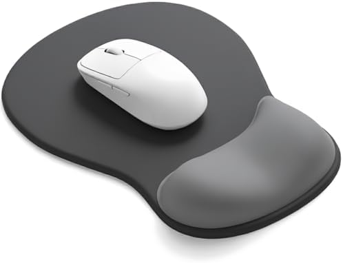 eulps Mouse Pad with Gel Wrist Rest, Ergonomic Comfortable Computer Wrist Support for Laptop, Pain Relief Mousepad with Non-Slip PU Base for Office & Home (Black)
