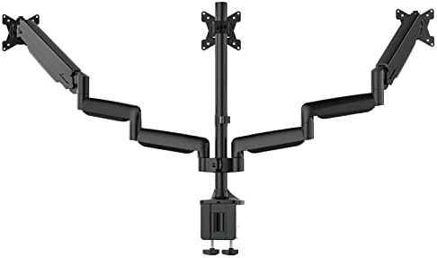 Triple Monitor Stand with Heavy Duty C-Clamp Base for Screens up to 32"