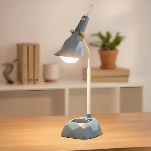 Portable Desk Lamp with Detachable Flashlight, 3 Color Temperature Modes, 1200mAh Battery, Stepless Dimming Brightness Memory - Ideal for Home Office Use (Blue)