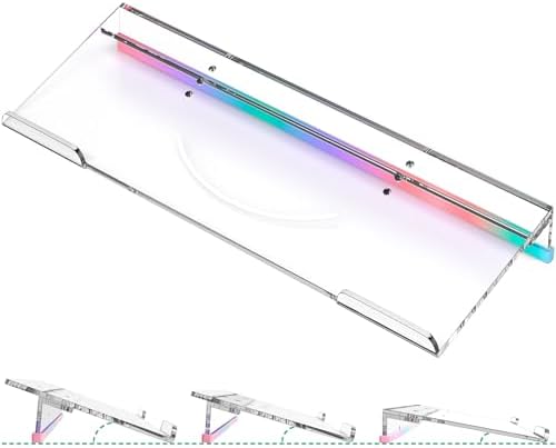 Ergonomic Computer Keyboard Stand - Adjustable Keyboard Riser Tilt Clear Acrylic Keyboard Tray Non-Slip Elevated Typing Key Board Holder Lift for Home Office Desk Accessories