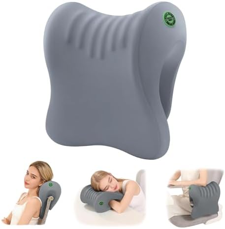 Ergonomic Office Chair Headrest, Adjustable Neck Support Pillow with Removable Washable Cover, Universal Head Rest Attachment for Office Chairs, Wheelchairs, Desk Chair Napping (Gray)