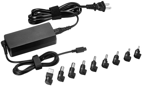Insignia 65W Universal Laptop Charger Replacement Adapter 10 ft. Cable for Dell HP Acer Asus HP Dell Lenovo IBM Notebook Ultrabook Chromebook Surge Protection Power Supply