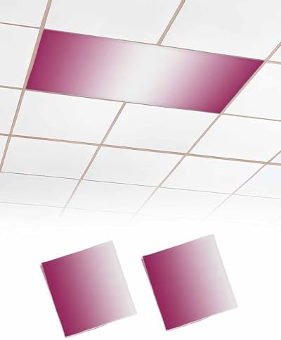 Rose Red Magnetic Fluorescent Light Covers for Ceiling Lights 2 x 4 Feet,White Gradient Minimalist Geometric Aesthetics Office Classroom Kitchen Drop Ceiling Light Covers Lighting Filter Shade 2 Packs