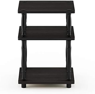 Furinno Turn-N-Tube Toolless 3-Tier Night Stand, Open Shelf, Espresso